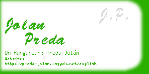 jolan preda business card